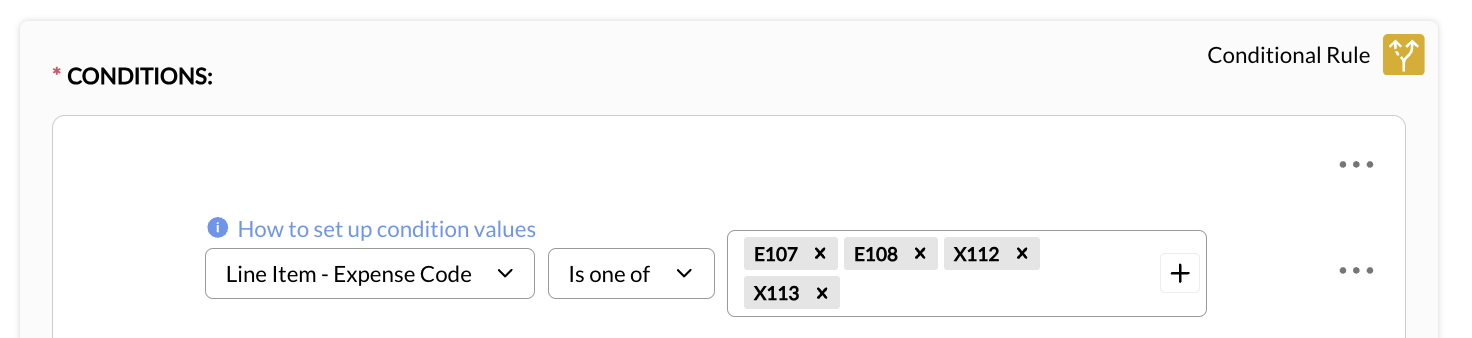 multiple expense codes