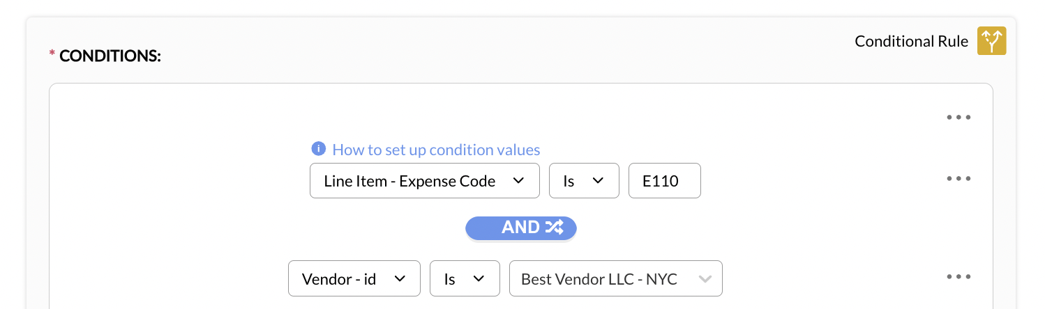 vendor expense code